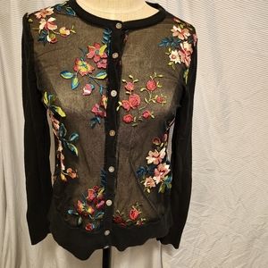 A.new.day, embroidered cardigan, sz s